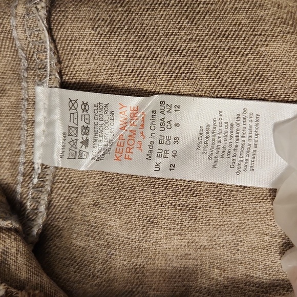 PRETTY LITTLE THING Women's  Tan Sleeveless Denim TopVest Size 8. - Picture 4 of 13